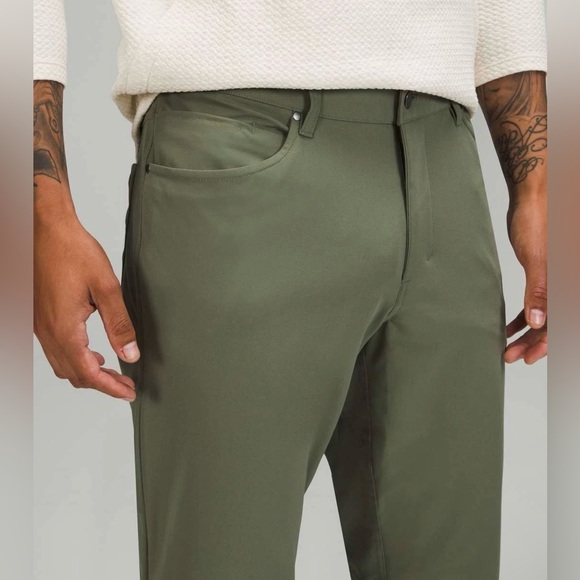 Lululemon Mens ABC Pant Classic Warpstreme In Khaki Green, Sz 35 NWOT - Picture 3 of 6